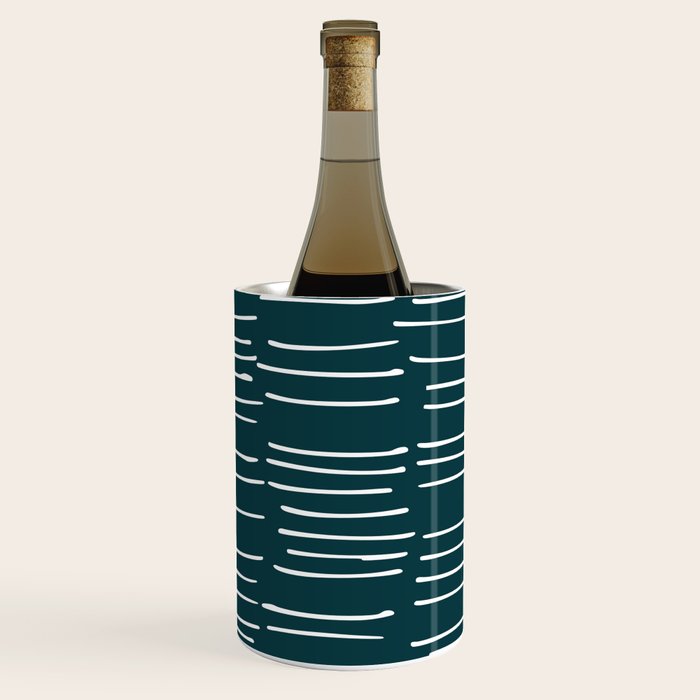 Abstract Stripes in Dark Teal Wine Chiller Gallery Image 3