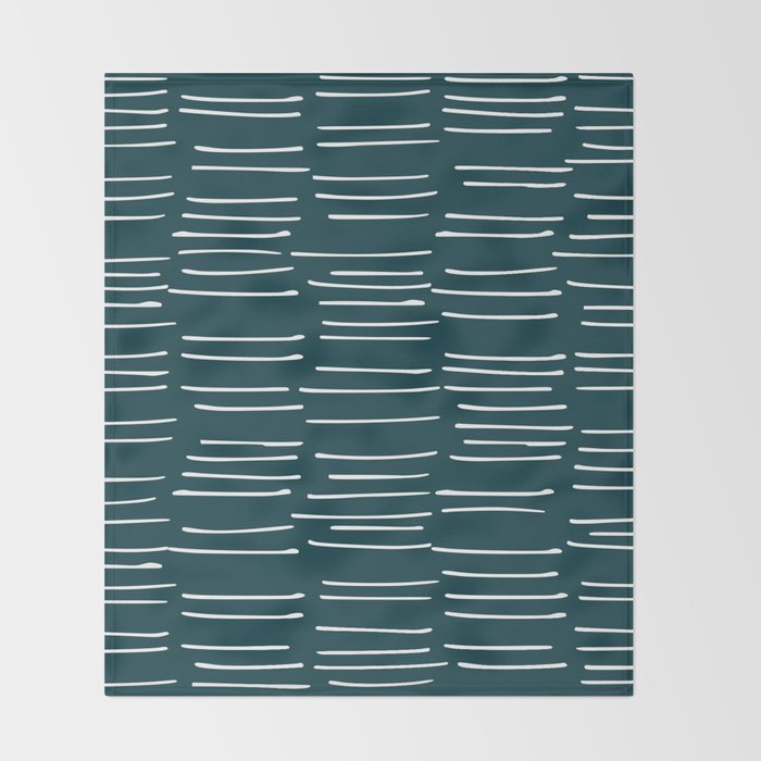 Abstract Stripes in Dark Teal Throw Blanket Gallery Image 2