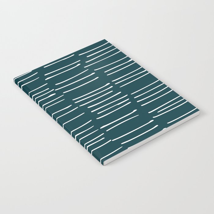 Abstract Stripes in Dark Teal Notebook Gallery Image 1