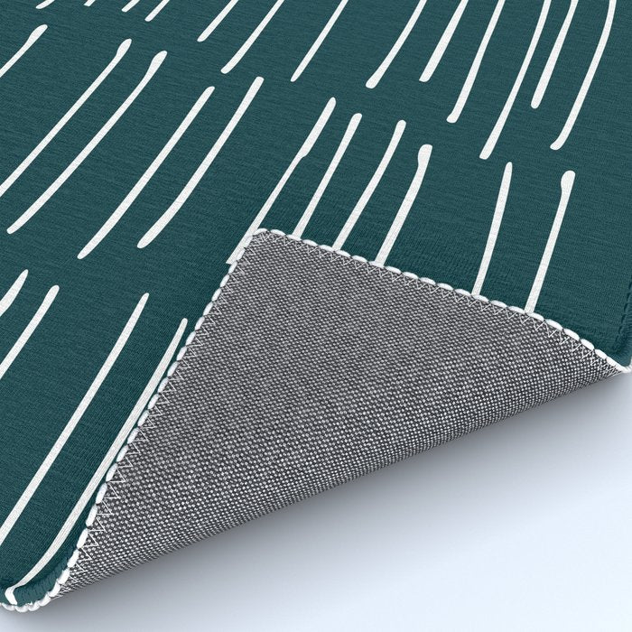 Abstract Stripes in Dark Teal Rug Gallery Image 4