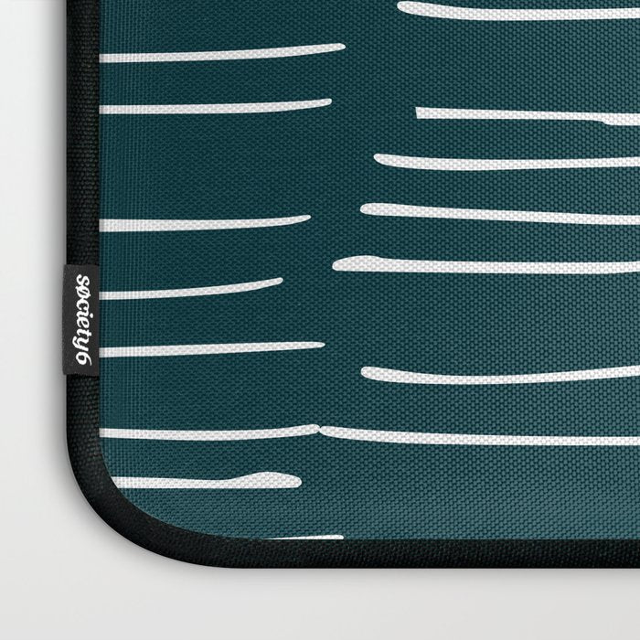 Abstract Stripes in Dark Teal Laptop Sleeve Gallery Image 3