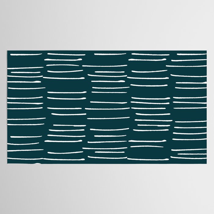 Abstract Stripes in Dark Teal Tablecloth Gallery Image 2