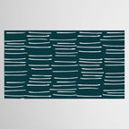 Abstract Stripes in Dark Teal Tablecloth Gallery Image 2