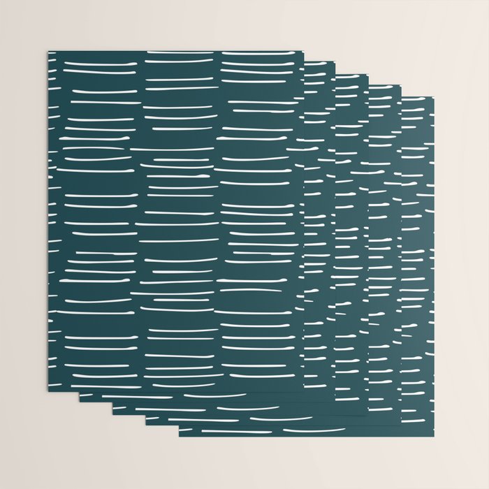 Abstract Stripes in Dark Teal Wrapping Paper Gallery Image 3