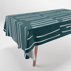Abstract Stripes in Dark Teal Tablecloth Gallery Image 1