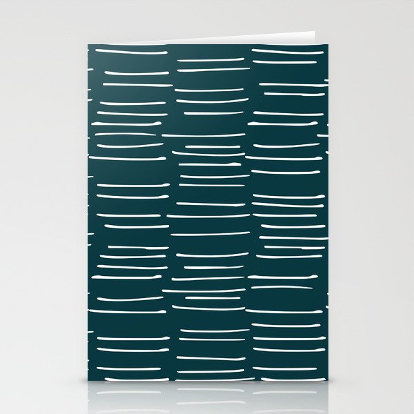Abstract Stripes in Dark Teal Stationery Card Gallery Image 2