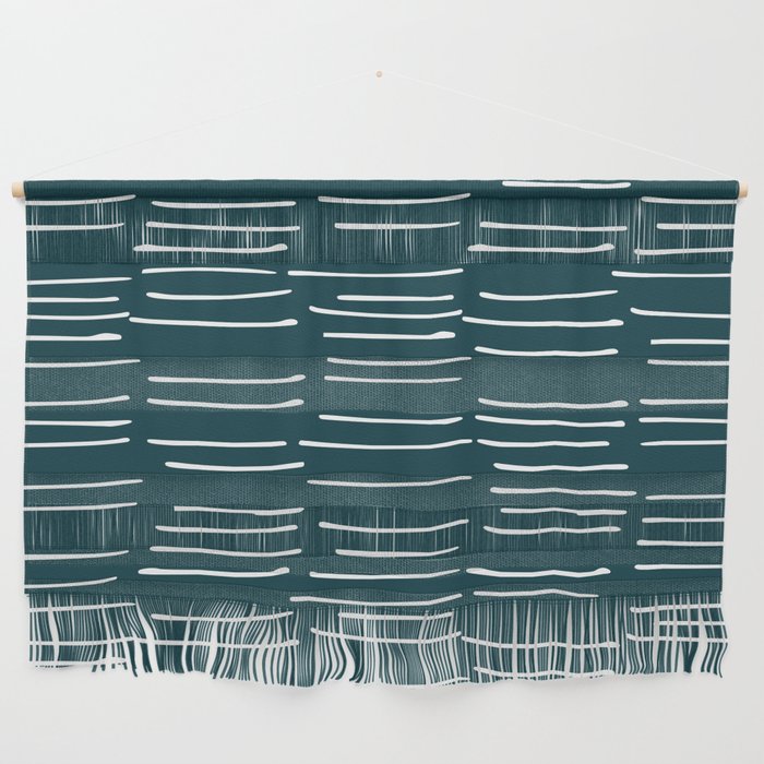 Abstract Stripes in Dark Teal Wall Hanging Gallery Image 1
