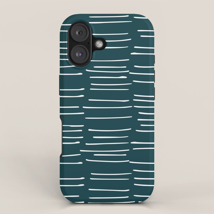 Abstract Stripes in Dark Teal iPhone Case Gallery Image 1