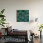 Abstract Stripes in Dark Teal Wood Wall Art Gallery Image 2