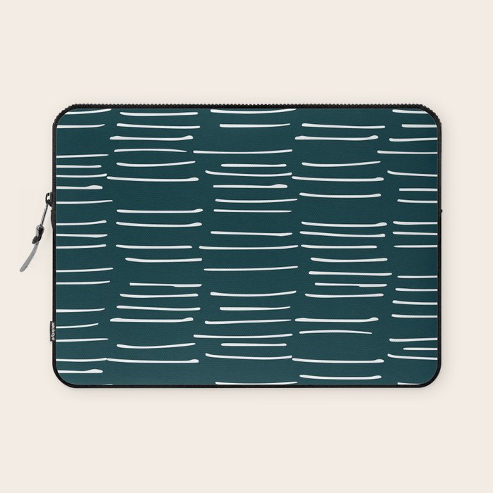 Abstract Stripes in Dark Teal Laptop Sleeve Gallery Image 1