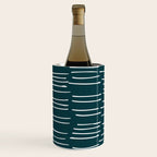 Abstract Stripes in Dark Teal Wine Chiller Gallery Image 2