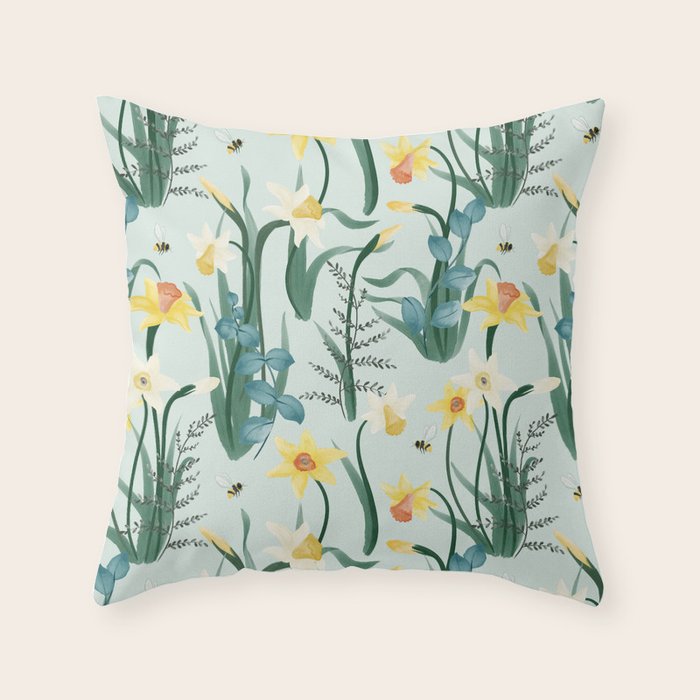 Daffodil Rumors Throw Pillow Gallery Image 6