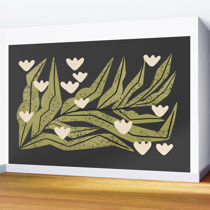 Reaching Tulips (Charcoal) Wall Mural Gallery Image 2