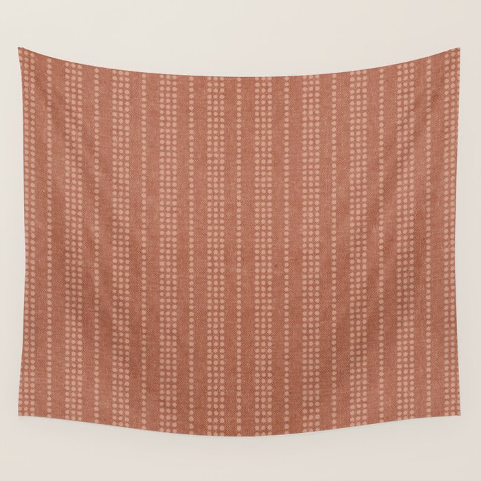 irregular striped dots - terracotta Wall Tapestry Gallery Image 4