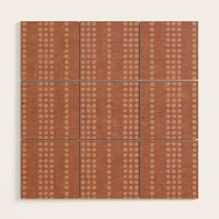 irregular striped dots - terracotta Wood Wall Art Gallery Image 1