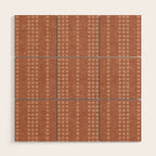 irregular striped dots - terracotta Wood Wall Art Gallery Image 1