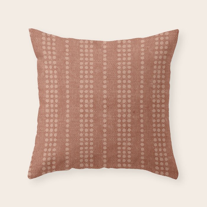 irregular striped dots - terracotta Throw Pillow Gallery Image 1