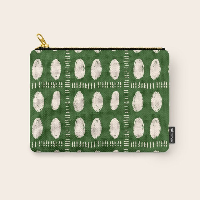 Green Boho Quilt Pattern Carry All Pouch Gallery Image 1