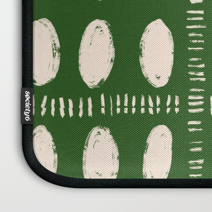 Green Boho Quilt Pattern Laptop Sleeve Gallery Image 3