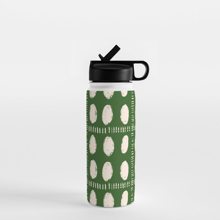 Green Boho Quilt Pattern Water Bottle Gallery Image 1
