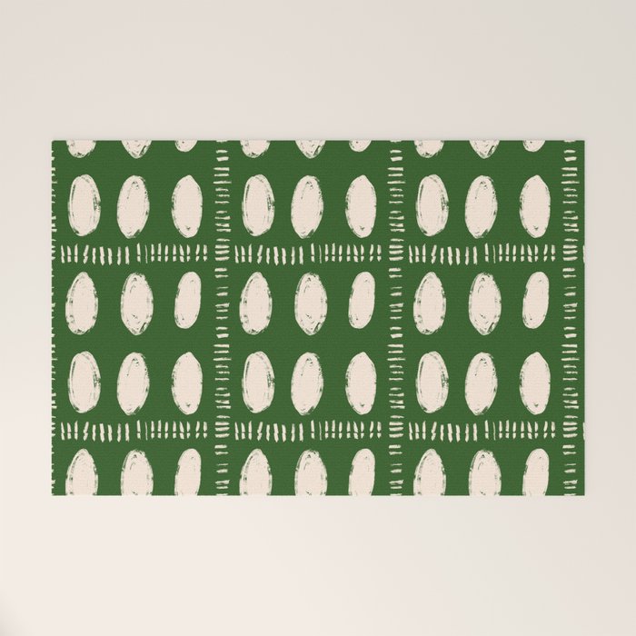 Green Boho Quilt Pattern Welcome Mat Gallery Image 1