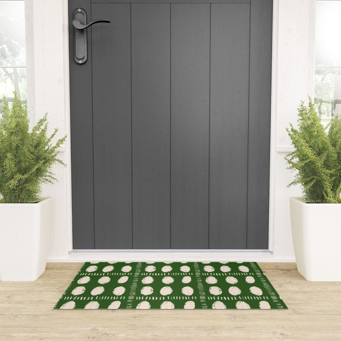 Green Boho Quilt Pattern Welcome Mat Gallery Image 3