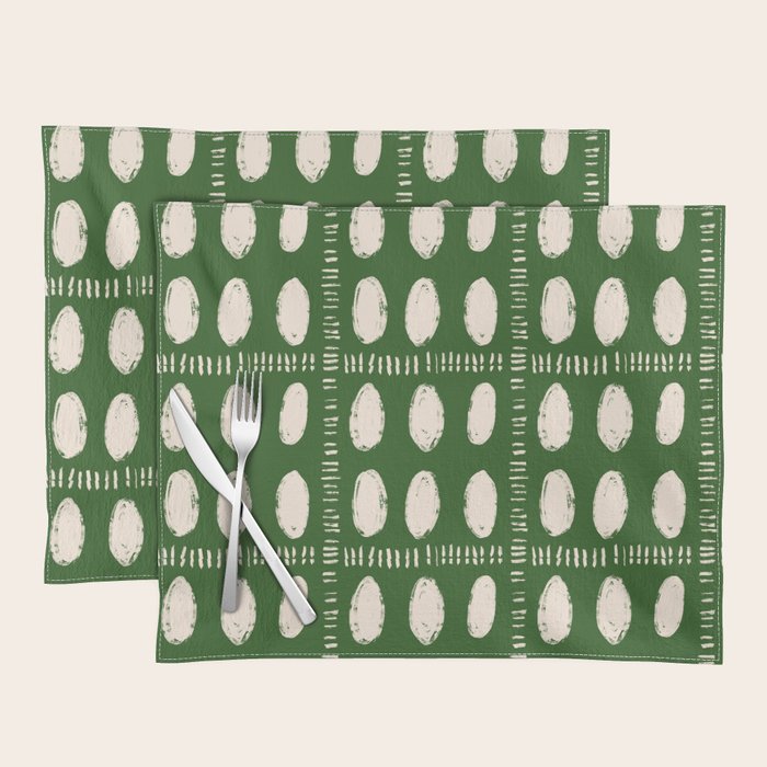 Green Boho Quilt Pattern Placemat Gallery Image 1