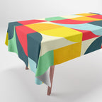 Mid Century Bauhaus Geometric Pattern Tablecloth Gallery Image 1
