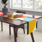 Mid Century Bauhaus Geometric Pattern Table Runner Gallery Image 2