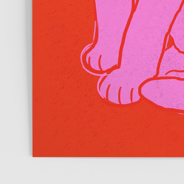 Pink Color Block Cat Poster Gallery Image 3