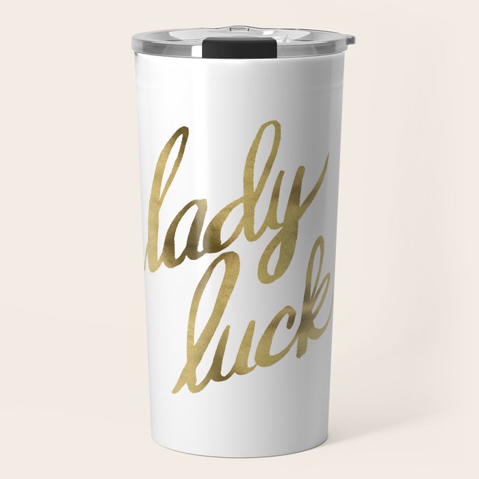 Lady Luck - Gold Ink Travel Mug Gallery Image 1