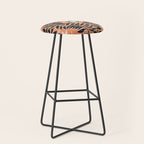 Froggie Ogee - papaya, green, and black Stool Gallery Image 1