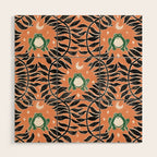 Froggie Ogee - papaya, green, and black Wood Wall Art Gallery Image 1