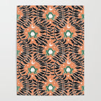 Froggie Ogee - papaya, green, and black Poster Gallery Image 4