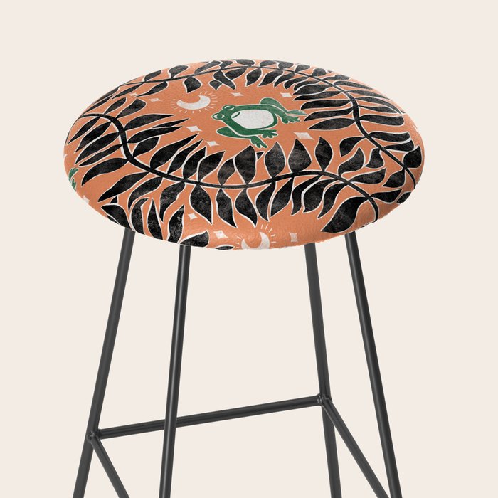 Froggie Ogee - papaya, green, and black Stool Gallery Image 2