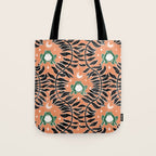 Froggie Ogee - papaya, green, and black Tote Bag Gallery Image 1