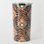 Froggie Ogee - papaya, green, and black Travel Mug Gallery Image 1