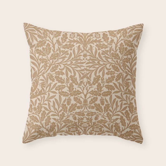 William Morris Acorn Pure Gilver Copper  Throw Pillow Gallery Image 6