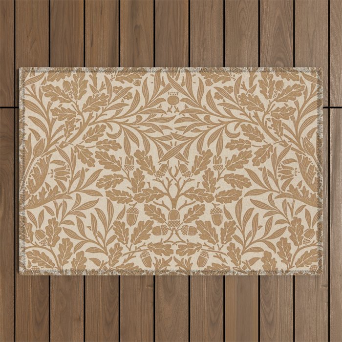 William Morris Acorn Pure Gilver Copper  Outdoor Rug Gallery Image 1