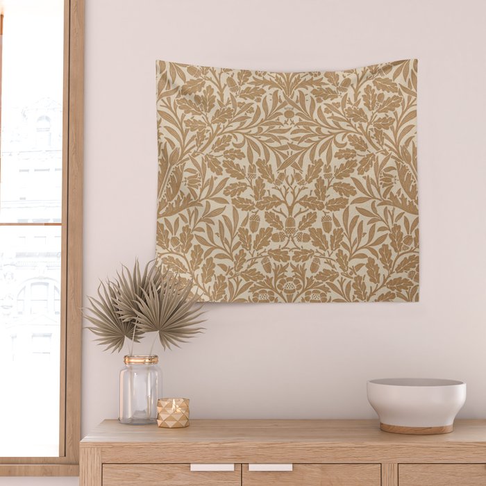 William Morris Acorn Pure Gilver Copper  Wall Tapestry Gallery Image 2