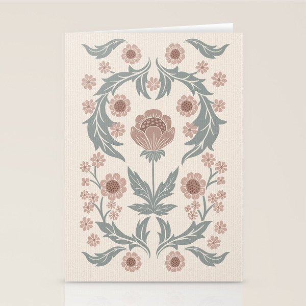 English Cottage Dusty Pink Posy Stationery Card Gallery Image 1