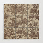 Antique 19th Century Exotic Animals French Tapestry Wood Wall Art Gallery Image 1