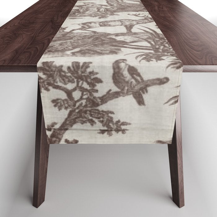 Antique 19th Century Exotic Animals French Tapestry Table Runner Gallery Image 1
