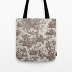 Antique 19th Century Exotic Animals French Tapestry Tote Bag Gallery Image 1