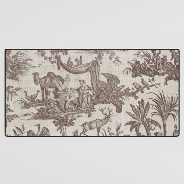 Antique 19th Century Exotic Animals French Tapestry Desk Mat Gallery Image 3