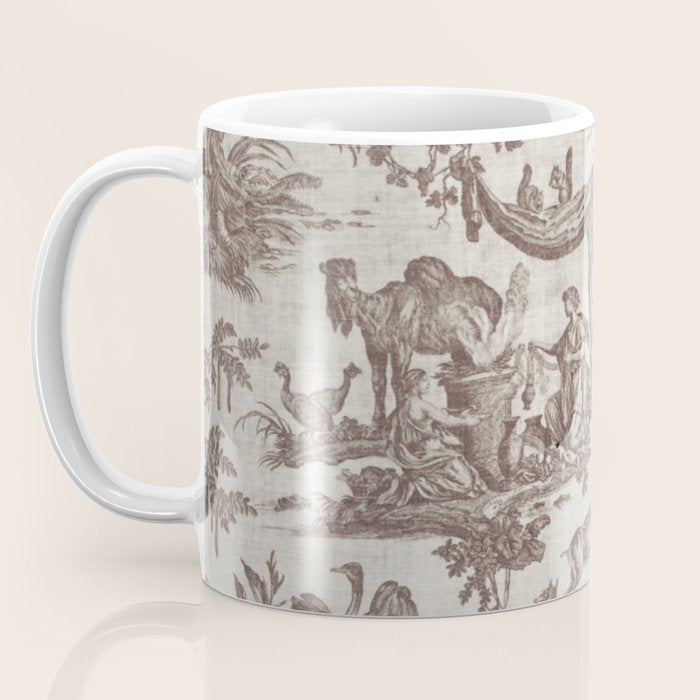 Antique 19th Century Exotic Animals French Tapestry Coffee Mug Gallery Image 3
