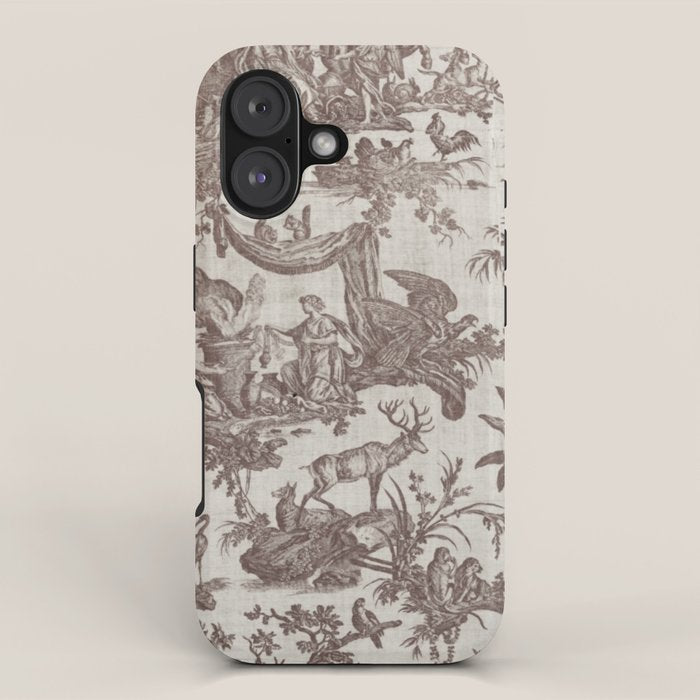 Antique 19th Century Exotic Animals French Tapestry iPhone Case Gallery Image 1