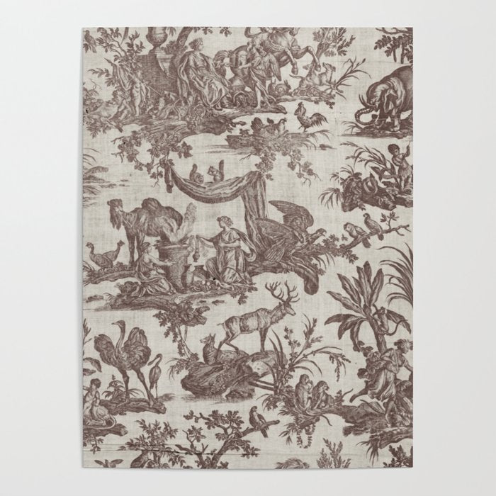 Antique 19th Century Exotic Animals French Tapestry Poster Gallery Image 1