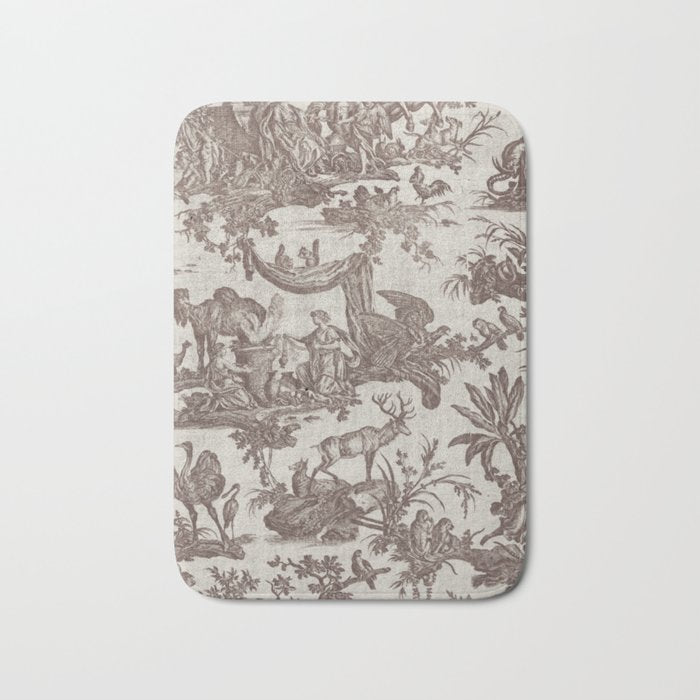 Antique 19th Century Exotic Animals French Tapestry Bath Mat Gallery Image 1