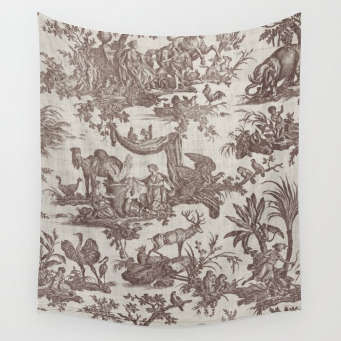 Antique 19th Century Exotic Animals French Tapestry Wall Tapestry Gallery Image 1
